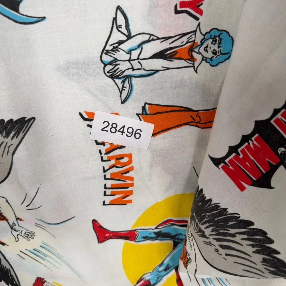 DC Comics Fitted Sheet Twin White Justice League Super Friends Vintage 1977